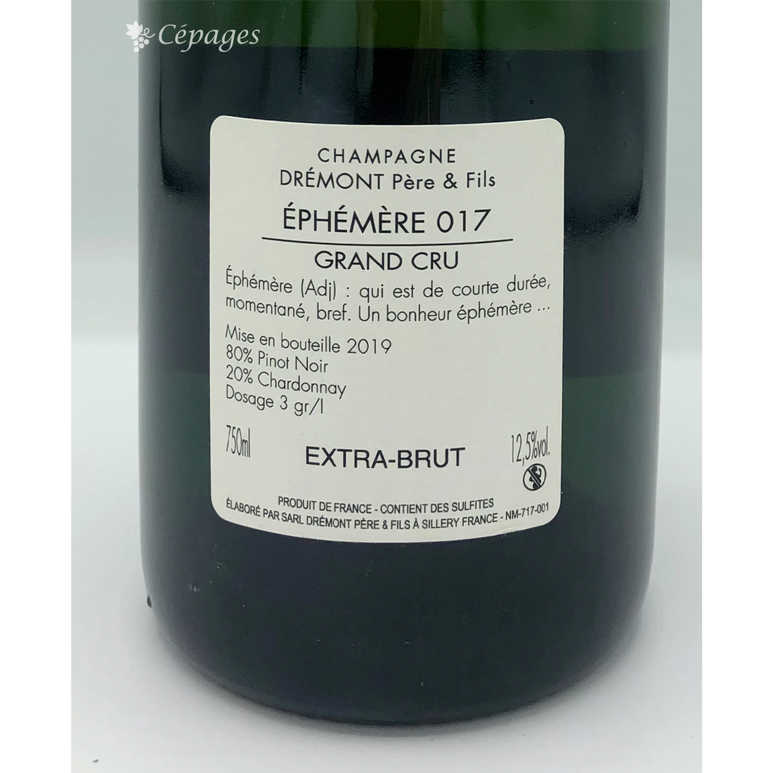 エフェメール 017　ブラン・ド・ノワール　グラン・クリュ　エクストラ・ブリュット 2017 サヴァール・エ・ドレモン